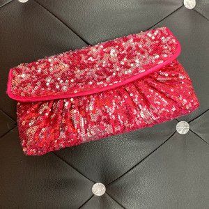 La Regale 21154 Fuchsia Pink Sequin Clutch